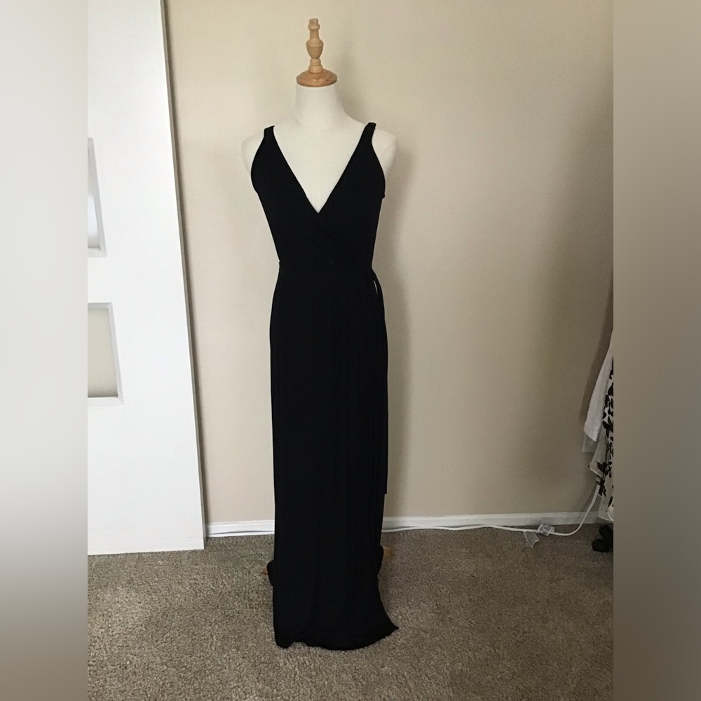 Black flowy tie dress